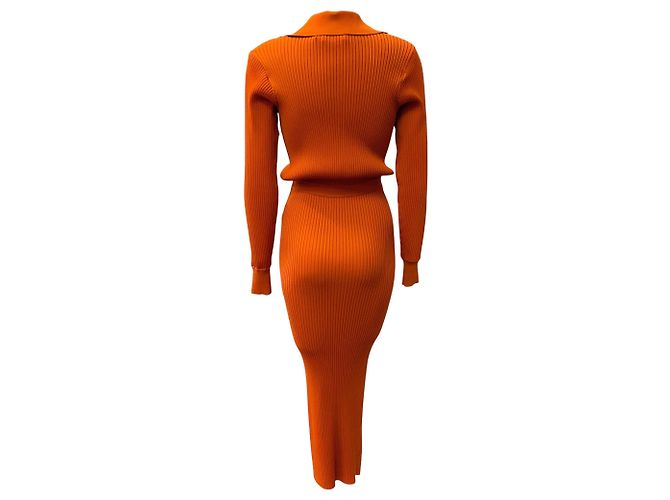 Self portrait Self-Portrait Oranges Rippstrick-Midikleid mit Knöpfen - Ansicht 3