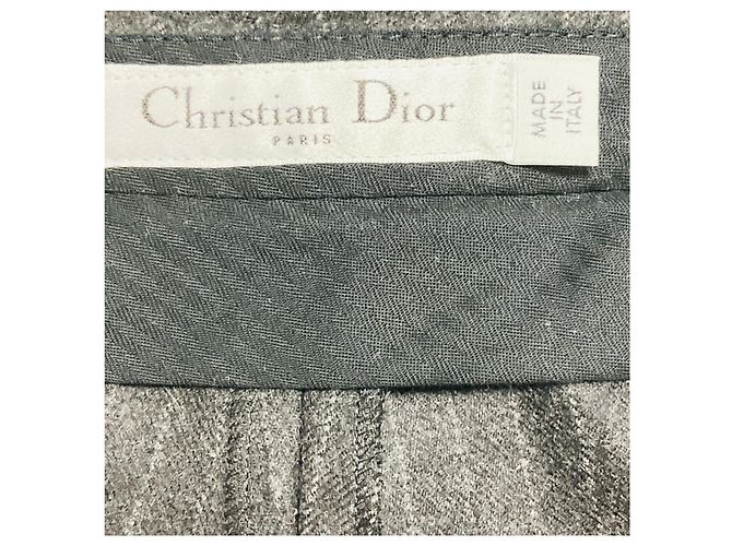 Christian Dior gestreifte Wollhose in Anthrazitgrau - Ansicht 4