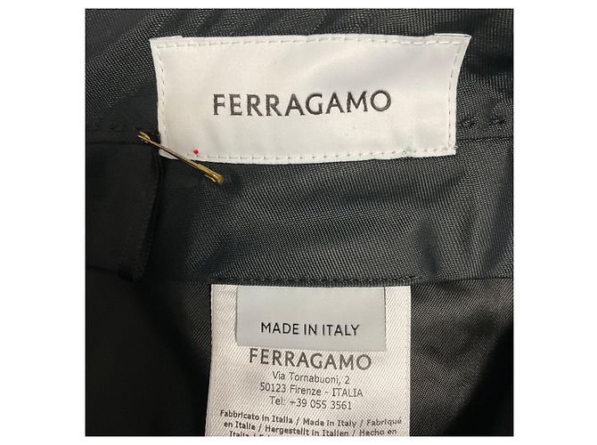 Salvatore Ferragamo Ferragamo Grey Houndstooth Patterned Wool Trousers / Pants - view 4