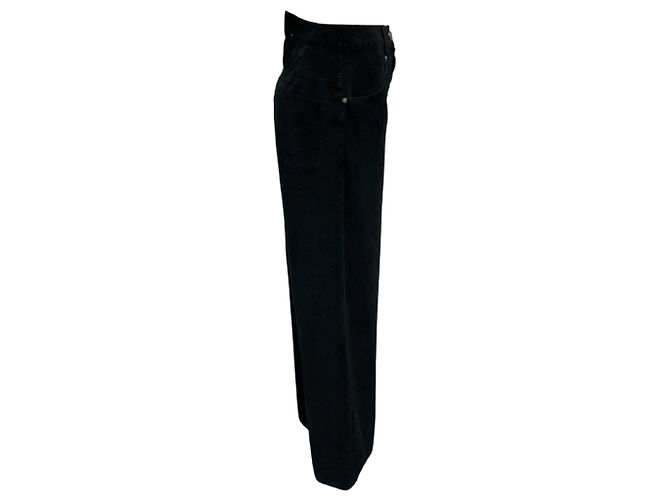 Autre Marque forte_forte Schwarz geflockte Baumwollhose - Ansicht 2