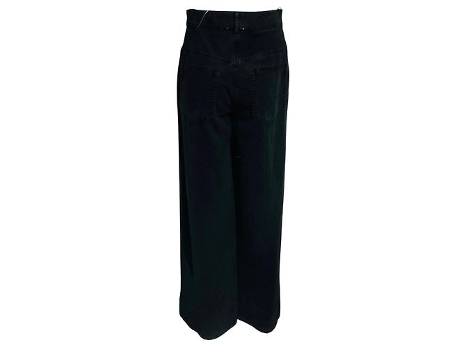 Autre Marque forte_forte Schwarz geflockte Baumwollhose - Ansicht 3