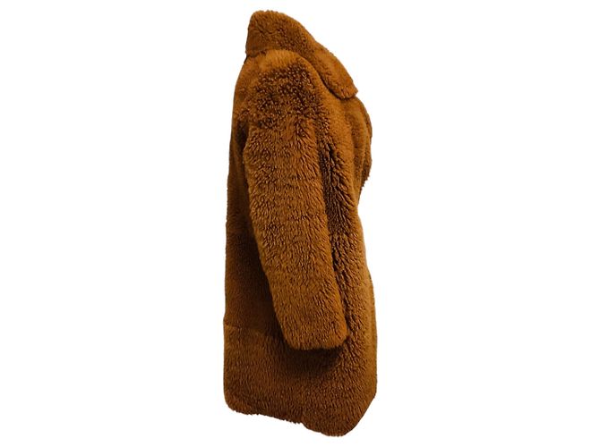 Abrigo de piel de cordero Cognac Yves Salomon Castaño - vista 2