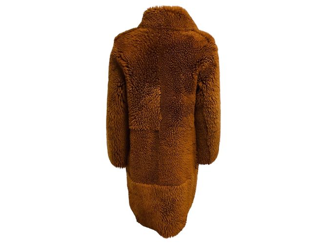 Abrigo de piel de cordero Cognac Yves Salomon Castaño - vista 3