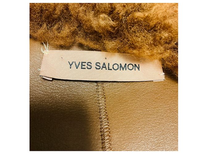 Abrigo de piel de cordero Cognac Yves Salomon Castaño - vista 4