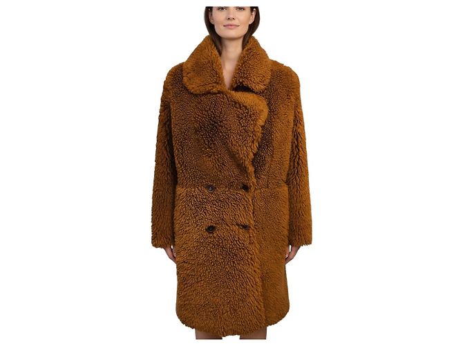 Abrigo de piel de cordero Cognac Yves Salomon Castaño - vista 6