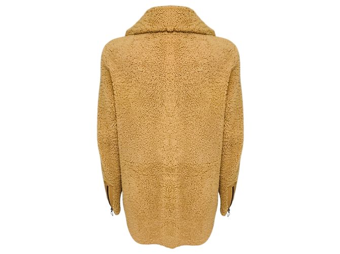 Akris Tan Lamb Shearling Zip Front Jacket Camel - view 3