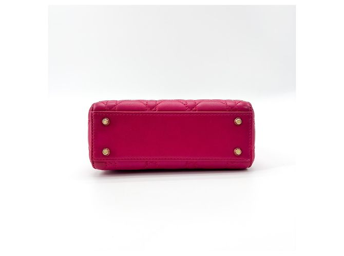 Christian Dior Lady Dior Cannage Quilt Lambskin Mini Rosa - vista 5