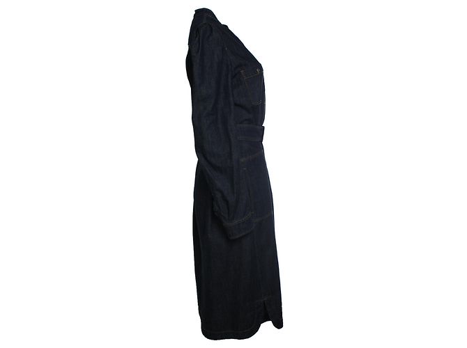 Weekend Max Mara, vestido de ganga com cinto transpassado Azul - vista 2