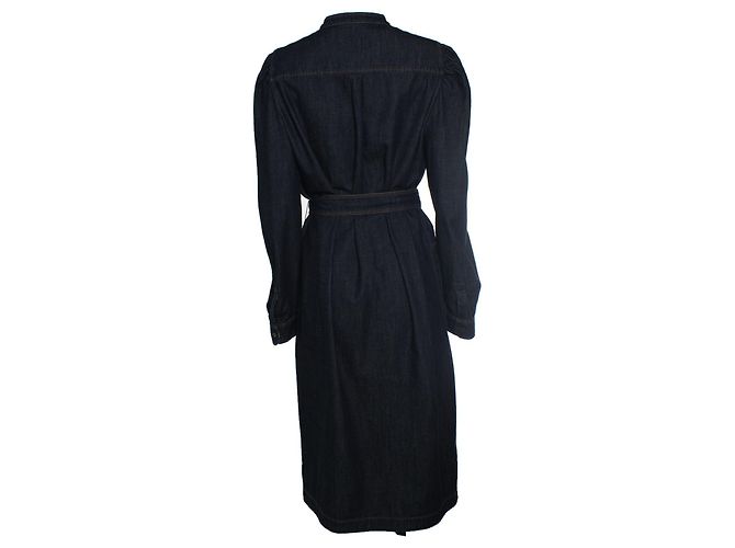 Weekend Max Mara, vestido de ganga com cinto transpassado Azul - vista 3