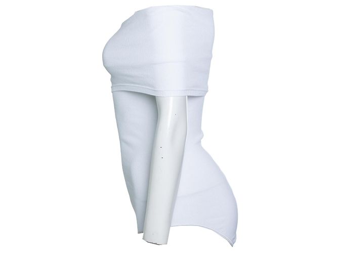 Alaïa, bodysuit de malha off-shoulder em branco - vista 2