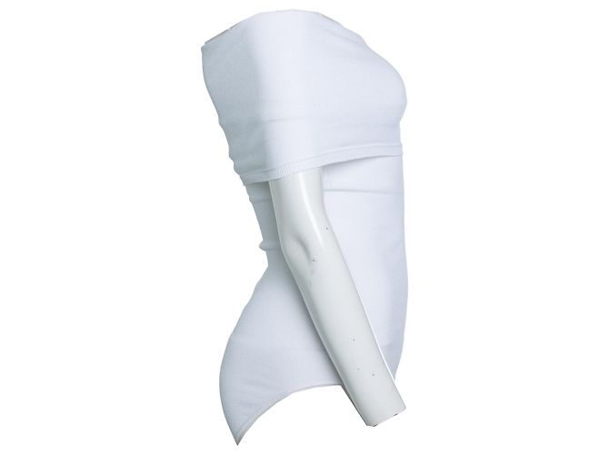 Alaïa, bodysuit de malha off-shoulder em branco - vista 4