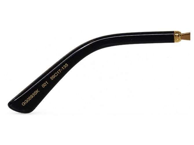 Gucci, gafas de sol cuadradas negras y doradas Negro Dorado - vista 7