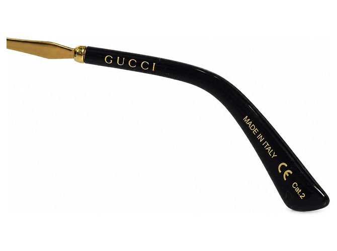 Gucci, gafas de sol cuadradas negras y doradas Negro Dorado - vista 8