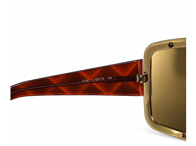 Chanel, gafas de sol shield marrones con acolchado Castaño - vista 7