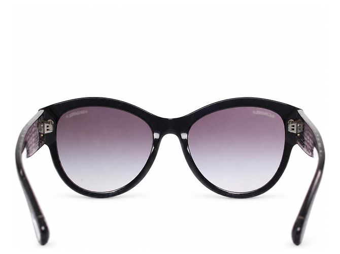 Chanel, gafas de sol negras de gran tamaño con cc plateado Negro - vista 4