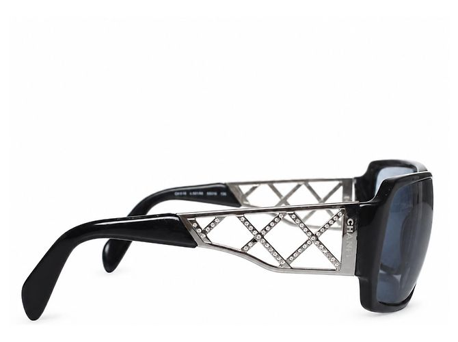 Chanel, gafas de sol negras con cristales Negro - vista 5