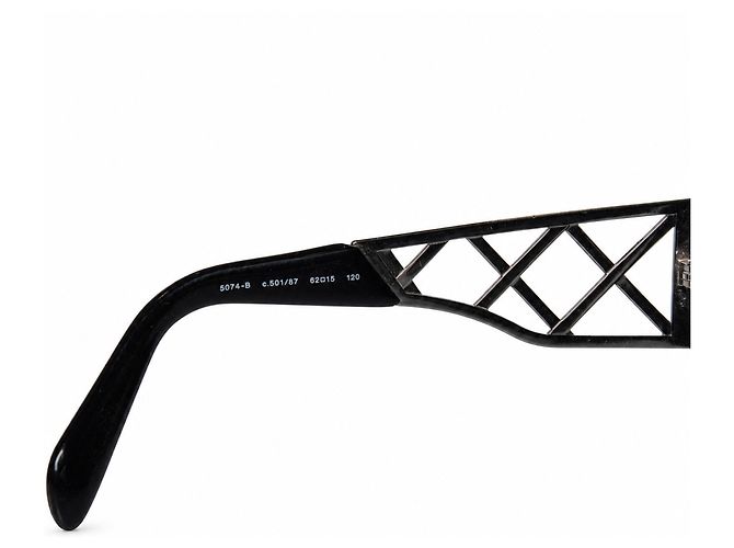 Chanel, gafas de sol negras con cristales Negro - vista 7