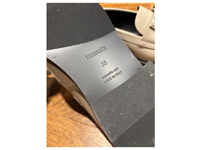 Hermès Hot Loafer in Beige Leder, Größe 38 - Ansicht 3