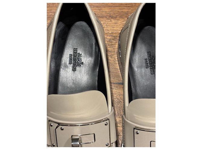 Hermès Hot Loafer in Beige Leder, Größe 38 - Ansicht 5