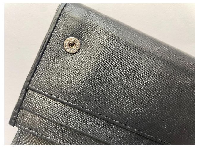 Prada Portafoglio in pelle Saffiano Nero - vista 10