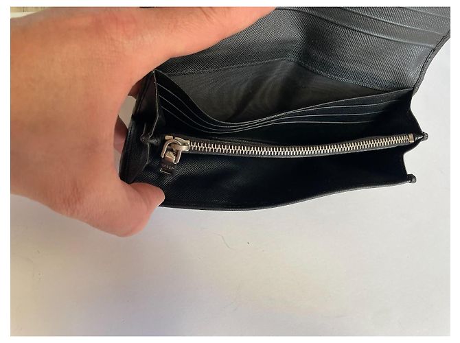 Prada Portafoglio in pelle Saffiano Nero - vista 11
