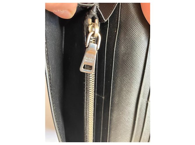 Prada Portafoglio in pelle Saffiano Nero - vista 12