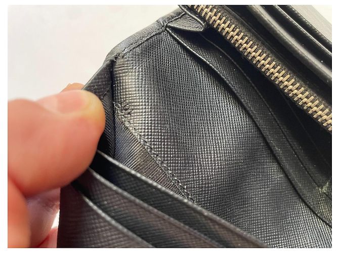 Prada Portafoglio in pelle Saffiano Nero - vista 15