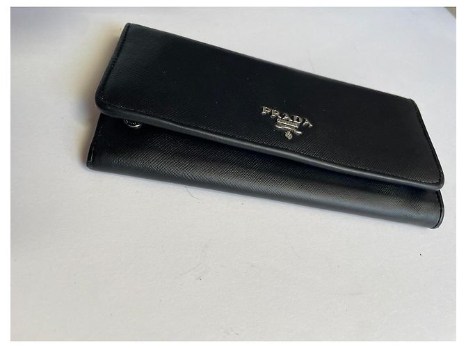 Prada Portafoglio in pelle Saffiano Nero - vista 6