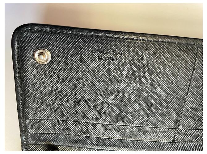 Prada Portafoglio in pelle Saffiano Nero - vista 8