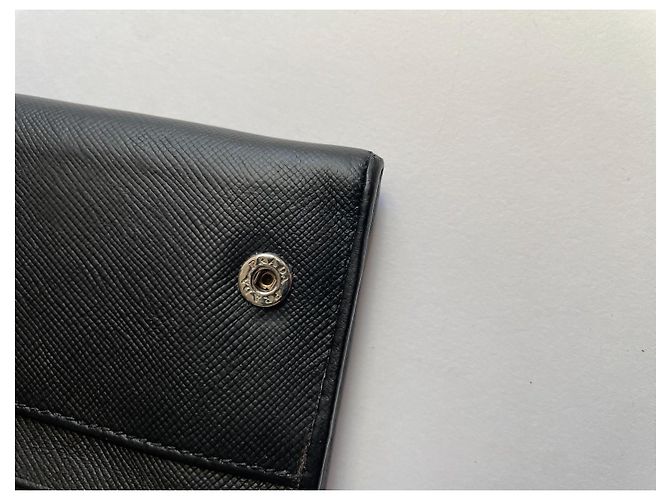Prada Portafoglio in pelle Saffiano Nero - vista 9