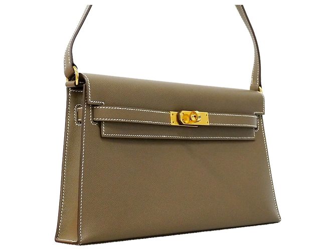 Hermès Borsa a tracolla Hermes Kelly Elan Madame Taupe - vista 2