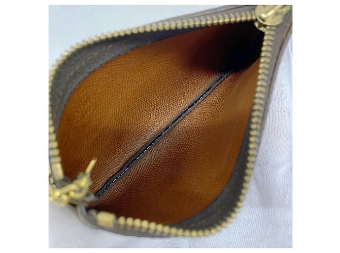Louis Vuitton Monogram Pochette Clé Coin Case Marrone - vista 3