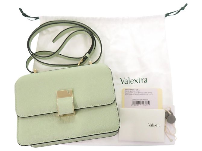 Borsa a tracolla Noro Small in vitello Valextra Verde - vista 2