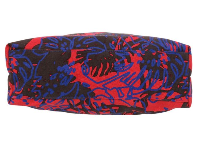 Borsa in pelle e tela Vivienne Westwood Marrone Rosso Blu - vista 4