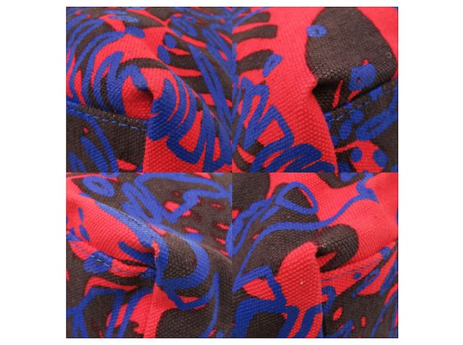 Borsa in pelle e tela Vivienne Westwood Marrone Rosso Blu - vista 5
