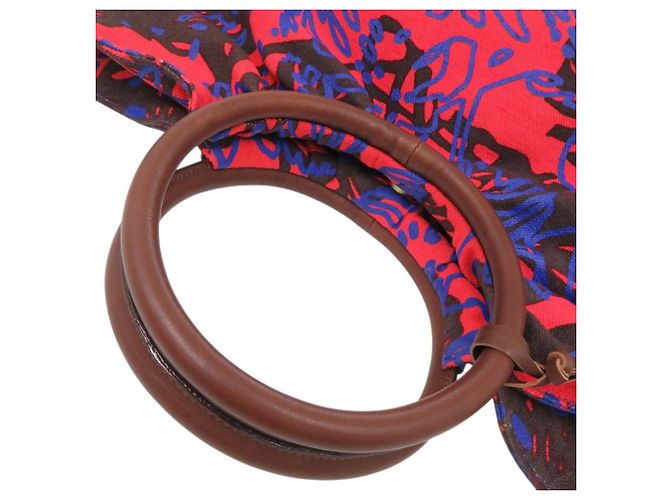 Borsa in pelle e tela Vivienne Westwood Marrone Rosso Blu - vista 9