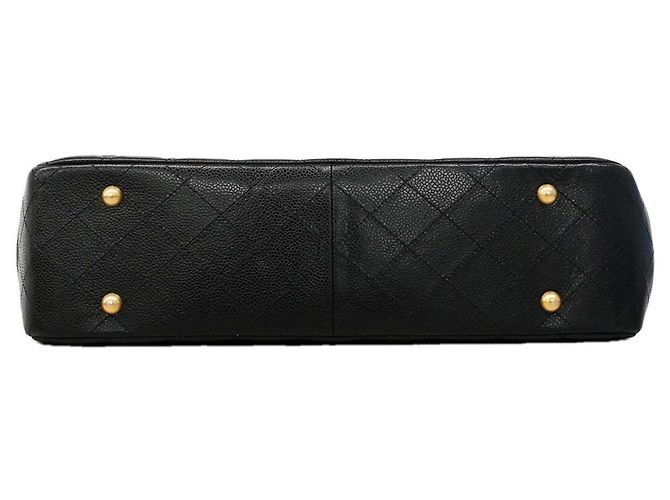 Borsa Tote Chanel in pelle di vitello martellata nera Nero - vista 3