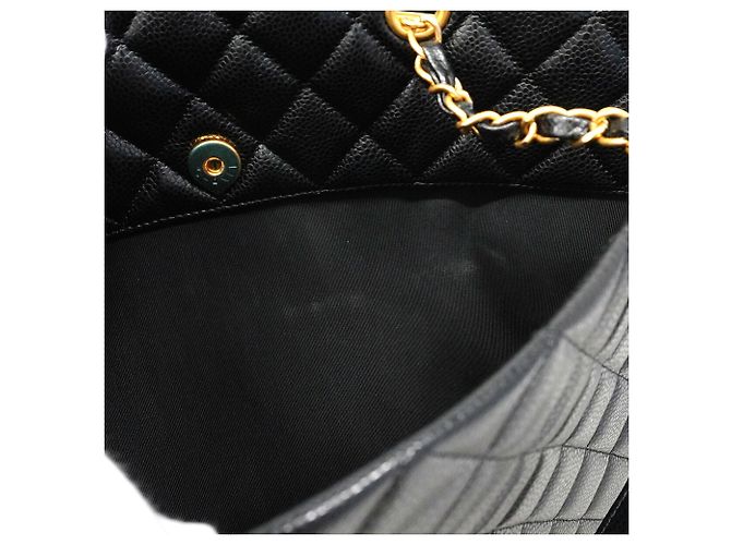 Borsa Tote Chanel in pelle di vitello martellata nera Nero - vista 8