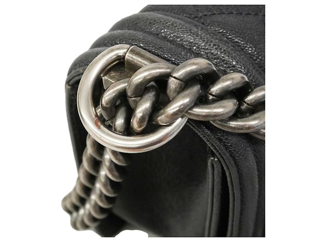 Bolso de hombro Chanel Boy Chain Castaño - vista 9