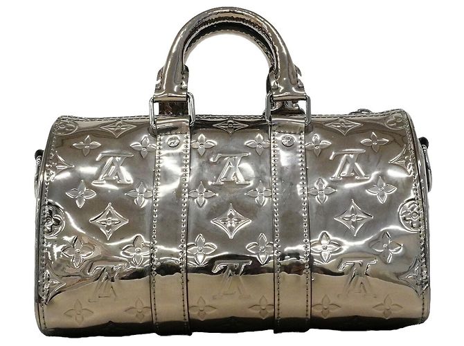 Borsa Louis Vuitton Monogram Mirror Keepall Bandoulière 25 Argento - vista 10
