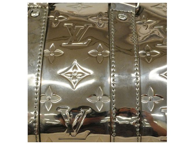 Borsa Louis Vuitton Monogram Mirror Keepall Bandoulière 25 Argento - vista 7