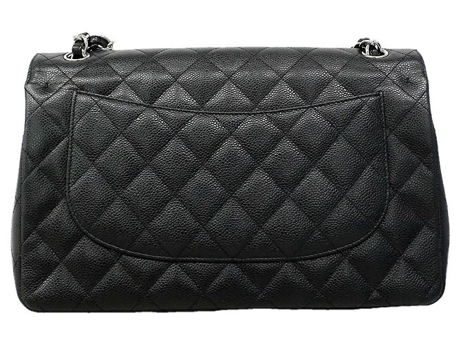 Borsa a tracolla Chanel in vitello martellato nero - vista 10