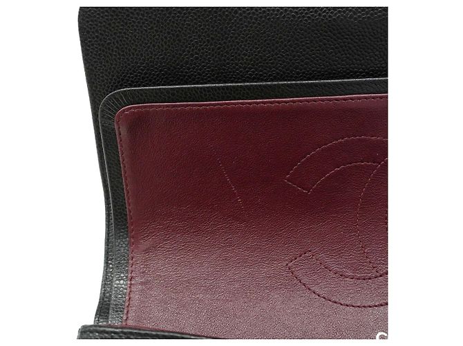 Borsa a tracolla Chanel in vitello martellato nero - vista 6