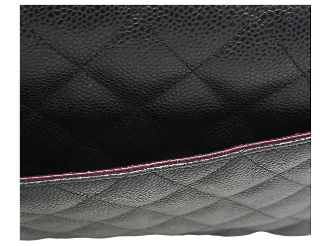 Borsa a tracolla Chanel in vitello martellato nero - vista 8