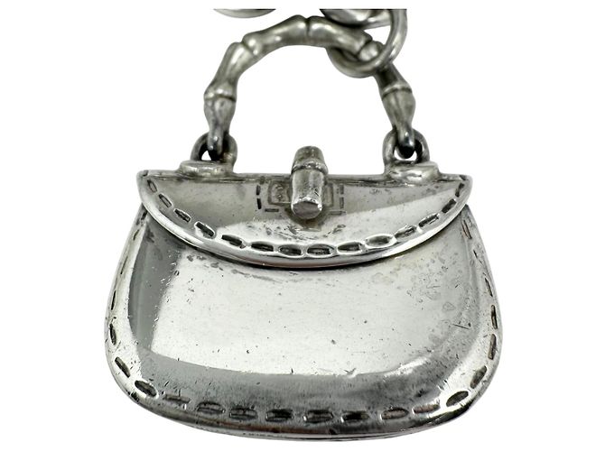 Bracciale a catena con motivo borsa manico Bamboo GUCCI Argento - vista 5