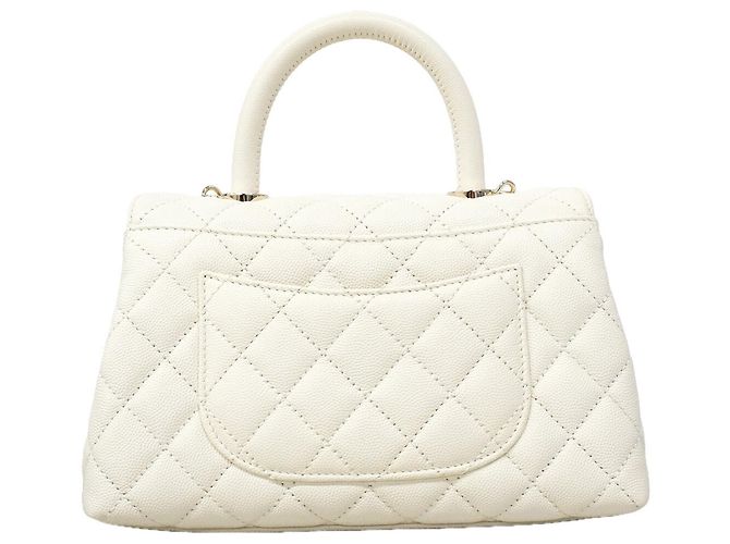 Borsa Chanel in pelle di vitello martellata bianca Bianco - vista 10