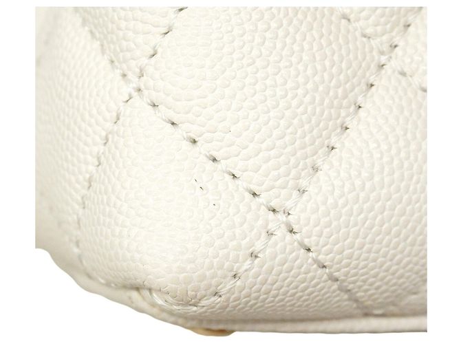 Borsa Chanel in pelle di vitello martellata bianca Bianco - vista 6