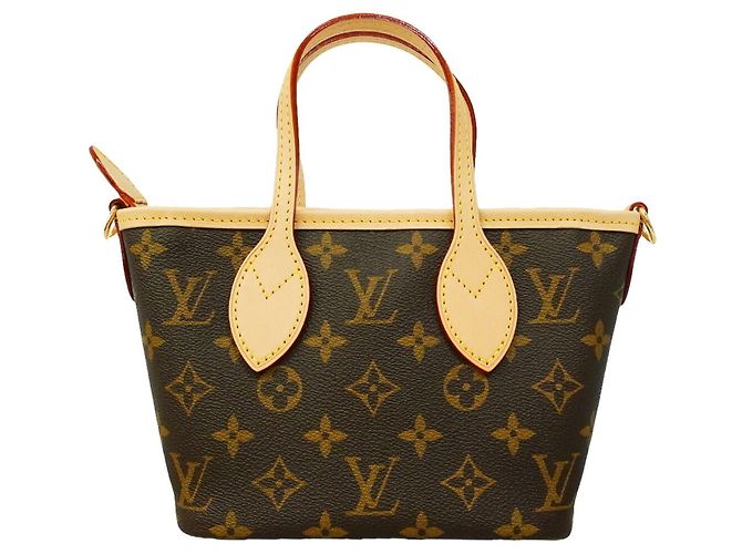 Borsa Tote Louis Vuitton Monogram Neverfull BB Marrone Beige - vista 6