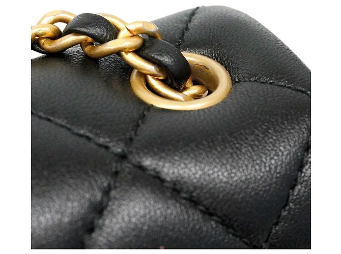 Timeless Chanel Matelassé Schultertasche mit Kette Schwarz - Ansicht 6