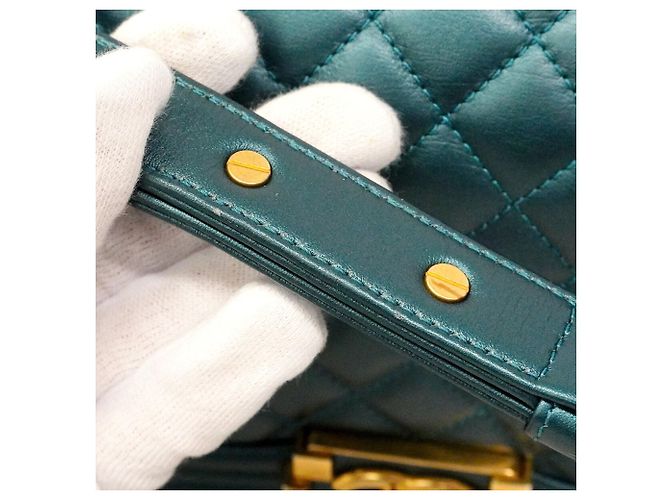 Le Boy Bolsa de Ombro Chanel Boy Chain Azul - vista 10